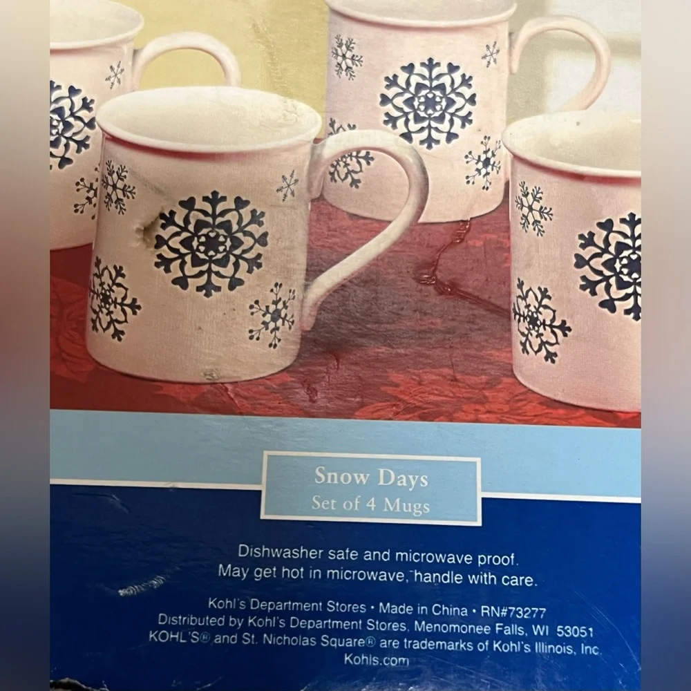 Vintage St. Nicholas Square Christmas Mugs